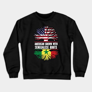 American Grown with Senegalese Roots USA Flag Crewneck Sweatshirt